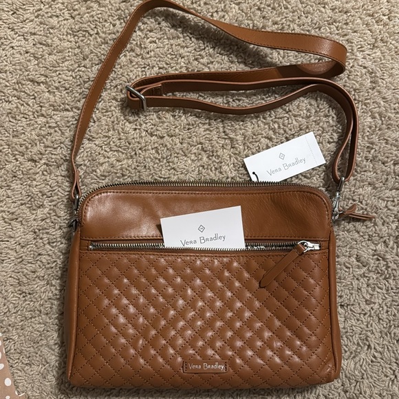 Vera Bradley Leather Carryall Triple Compartment Bag - Picture 9 of 9